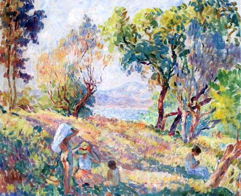  Henri Lebasque Girls in a Landscape near St. Tropez - Hand Painted Oil Painting