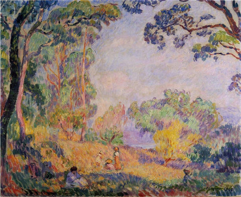  Henri Lebasque In a Field near the Sea - Hand Painted Oil Painting