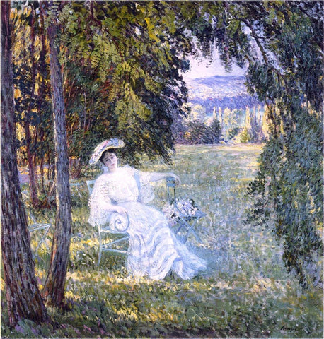  Henri Lebasque Madame Vian Seated in the Park - Hand Painted Oil Painting