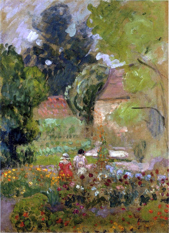  Henri Lebasque Mathe and Nono in the Garden - Hand Painted Oil Painting