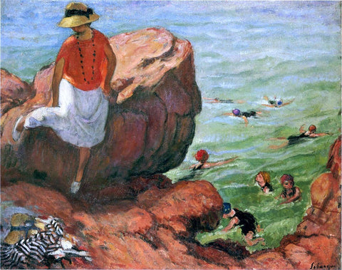  Henri Lebasque On the Cliffs at Agay - Hand Painted Oil Painting