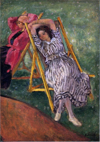  Henri Lebasque Two girls resting - Hand Painted Oil Painting