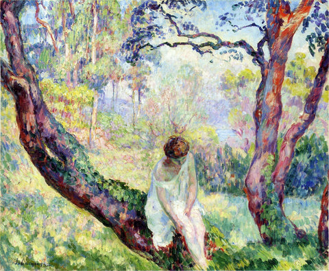  Henri Lebasque A Woman in a Landscape - Hand Painted Oil Painting