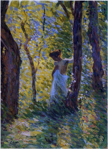  Henri Lebasque Young Girl in a Clearing - Hand Painted Oil Painting