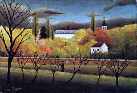  Henri Rousseau A Landscape with Farmer - Hand Painted Oil Painting