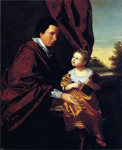  Henry Benbridge Thomas Middleton of Crowfield and His Daughter Mary - Hand Painted Oil Painting