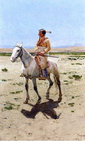  Henry F Farney Cheyenne Scout - Hand Painted Oil Painting