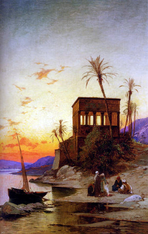  Hermann Solomon Corrodi The Kiosk of Trajan, Philae on the Nile - Hand Painted Oil Painting