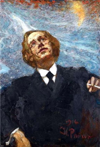  Ilia Efimovich Repin Poet-futurist (portrait of Vladimir Vladimirovich Mayakovsky) - Hand Painted Oil Painting