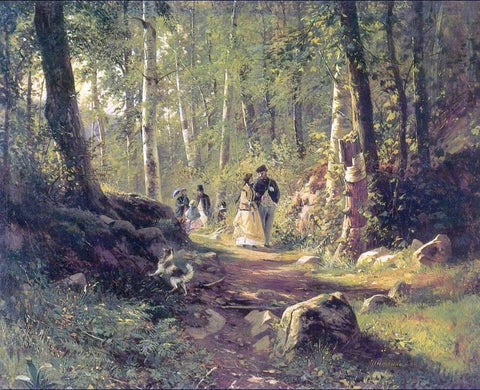  Ivan Ivanovich Shishkin Walk in a Forest - Hand Painted Oil Painting
