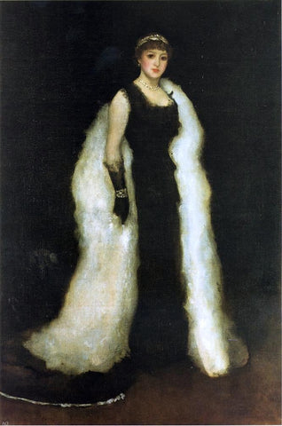  James McNeill Whistler Arrangement in Black, No.5: Lady Meux - Hand Painted Oil Painting