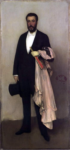  James McNeill Whistler Arrangement in Flesh Colour and Black: Portrait of Theodore Duret - Hand Painted Oil Painting