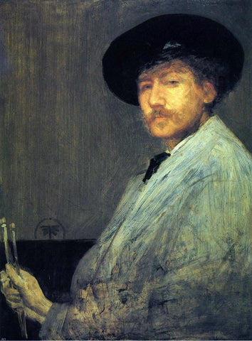  James McNeill Whistler Arrangement in Grey: Portrait of the Painter - Hand Painted Oil Painting