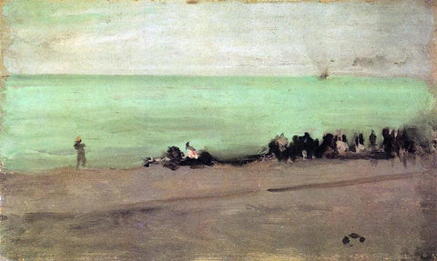  James McNeill Whistler Blue and Silver: Boat Entering Pourville - Hand Painted Oil Painting