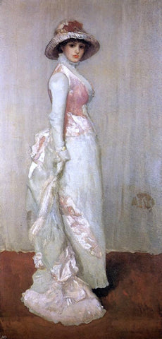  James McNeill Whistler Harmony in Pink and Grey: Valerie, Lady Meux - Hand Painted Oil Painting