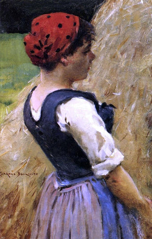  James Carroll Beckwith Normandy Girl - Hand Painted Oil Painting