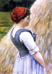  James Carroll Beckwith A Peasant Against Hay - Hand Painted Oil Painting