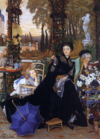  James Tissot A Widow - Hand Painted Oil Painting