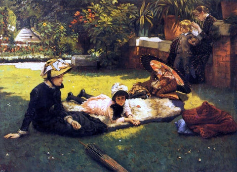  James Tissot In the Sunshine - Hand Painted Oil Painting