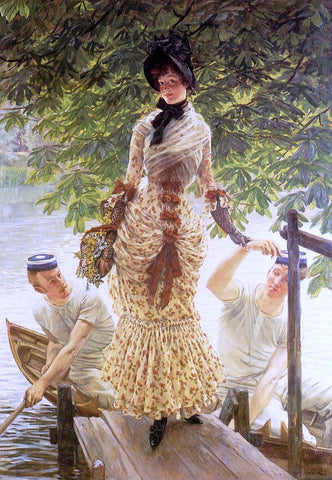  James Tissot On the Thames (also known as Return from Henley) - Hand Painted Oil Painting