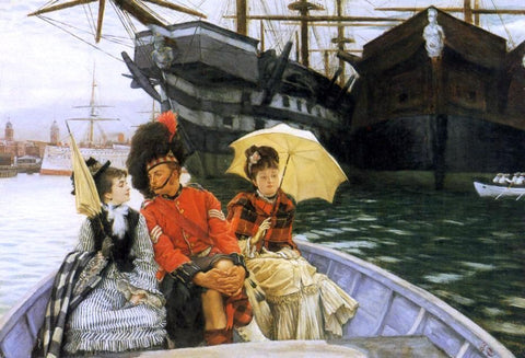  James Tissot Portsmouth Dockyard (also known as How Happy I Could be with Either) - Hand Painted Oil Painting