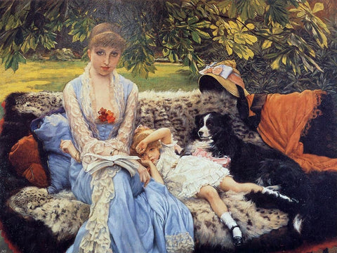  James Tissot A Quiet Time - Hand Painted Oil Painting