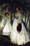  James Tissot The Two Sisters; Portrait - Hand Painted Oil Painting