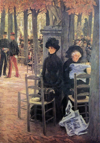  James Tissot Without a Dowry (also known as Sunday in the Luxembourg Gardens) - Hand Painted Oil Painting