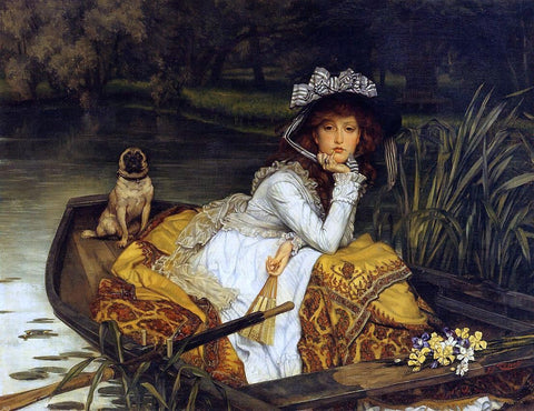  James Tissot Young Woman in a Boat - Hand Painted Oil Painting