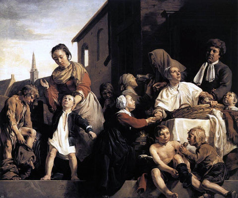  Jan De Bray Tending Children at the Orphanage in Haarlem - Hand Painted Oil Painting
