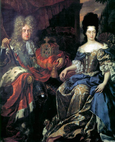  Jan Frans Van Douven Elector Palatine Johann Wilhelm von Pfalz-Neuburg and Anna Maria Luisa de' Medici - Hand Painted Oil Painting