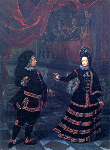  Jan Frans Van Douven Electress Palatine Dancing with Her Husband - Hand Painted Oil Painting