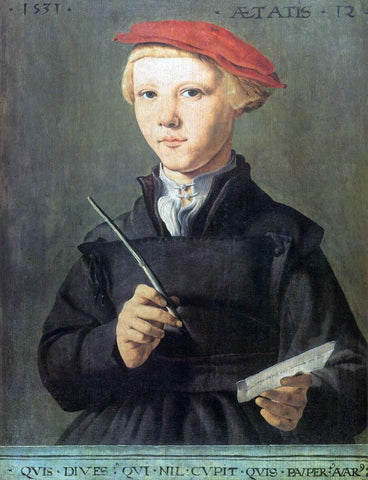  Jan Van Scorel Portrait of a Schoolboy - Hand Painted Oil Painting