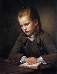  Jean Baptiste Greuze Student with a Lesson-book - Hand Painted Oil Painting