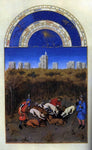  The Johan Limbourg Les tres riches heures du Duc de Berry: Decembre (December) - Hand Painted Oil Painting