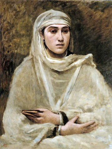  Jean-Baptiste-Camille Corot Algerian Woman - Hand Painted Oil Painting