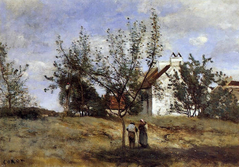  Jean-Baptiste-Camille Corot An Orchard at Harvest Time - Hand Painted Oil Painting