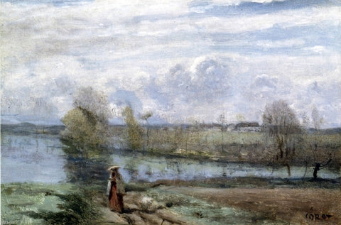  Jean-Baptiste-Camille Corot Girl by the Water - Hand Painted Oil Painting