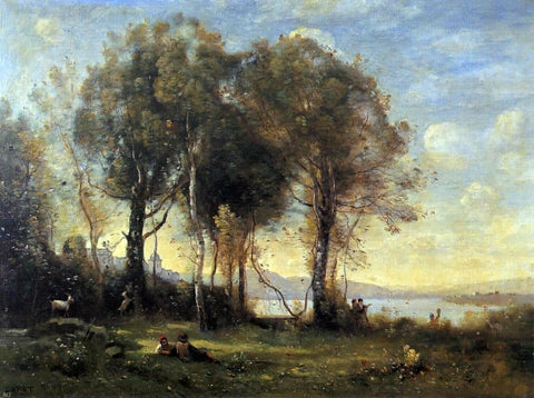  Jean-Baptiste-Camille Corot Goatherds on the Borromean Islands - Hand Painted Oil Painting