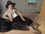  Jean-Baptiste-Camille Corot Italian Youth Sitting in Corot's Room in Room - Hand Painted Oil Painting
