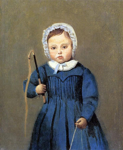  Jean-Baptiste-Camille Corot Louis Robert as a Child - Hand Painted Oil Painting