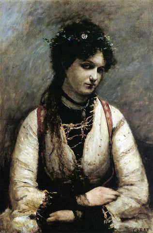  Jean-Baptiste-Camille Corot Mademoiselle de Foudras - Hand Painted Oil Painting