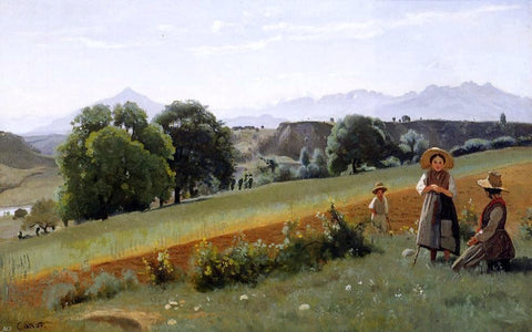  Jean-Baptiste-Camille Corot Mornex (Haute-Savoie) - Au fond, le mole - Hand Painted Oil Painting