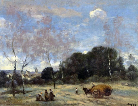  Jean-Baptiste-Camille Corot Return of the Hayers to Marcoussis - Hand Painted Oil Painting