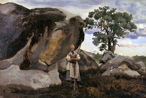  Jean-Baptiste-Camille Corot The Forest of Fontainebleau - Hand Painted Oil Painting