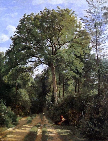  Jean-Baptiste-Camille Corot Ville d'Avray - Edge of the Woods with a Female Cowherd - Hand Painted Oil Painting