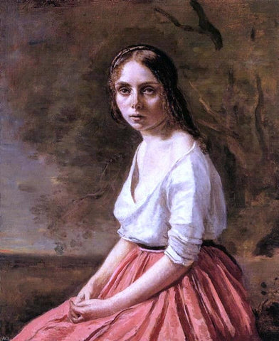  Jean-Baptiste-Camille Corot Young Woman - Hand Painted Oil Painting