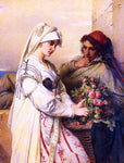  Jean-Francois Portaels The Rose Vendor - Hand Painted Oil Painting