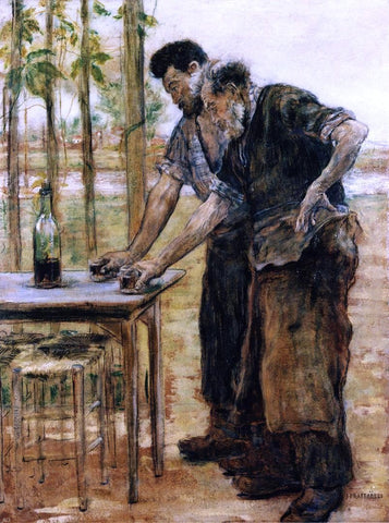  Jean-Francois Raffaelli Blacksmiths taking a Drink - Hand Painted Oil Painting