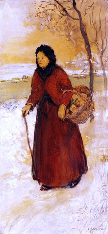  Jean-Francois Raffaelli Returning from Market - Hand Painted Oil Painting